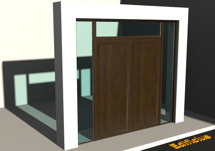 3D Tür/Fenster - Fluchttür T[R] 2DF_SYM[1P]+2SL+1OBL - ACCA...