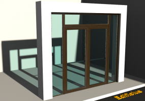 3D Tür/Fenster - Fluchttür T[R] 2DF_SYM[AG]+2SL+1OBL