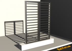 3D Gittertor - Gittertür [R] 2DF_SYM[GH]