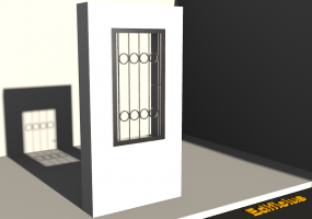 3D Grating - Grating [R] Circles 1 Hinged Door Leaf