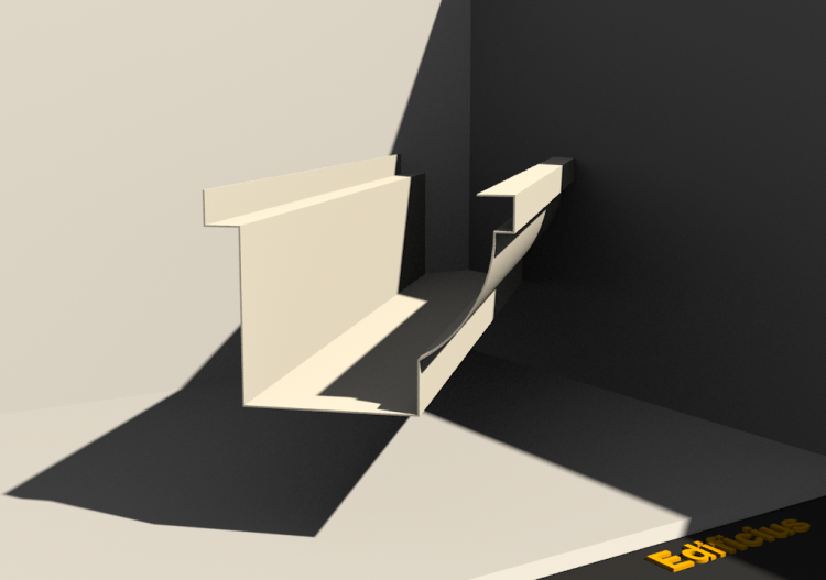 Calha 3D - Calha [P02] 100x100mm - ACCA software
