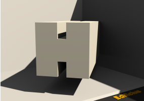 3D Profil - Profil H-60/20x60/20mm