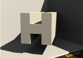 3D Profil - Profil H-80/25x80/25mm