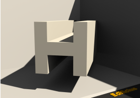 3D Profil - Profil H-100/25x100/25mm