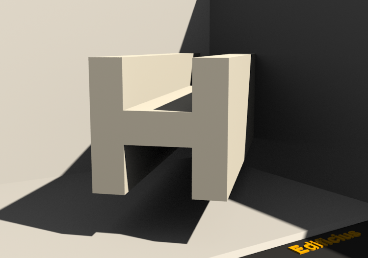 3D Profil - Profil H-100/25x100/25mm - ACCA software
