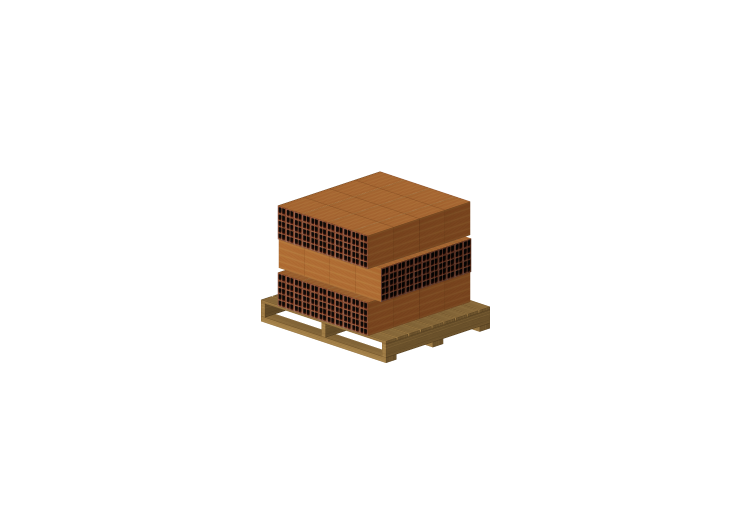 3D-Materialien - Hohlziegel auf Pallet - ACCA software 3D-Materialien - Hohlziegel auf Pallet - ACCA software