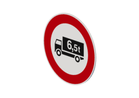 Transit verboten f&uuml;r Fahrzeuge mit einer vollen Ladung von mehr als 6,5 Tonnen &ndash; 60b