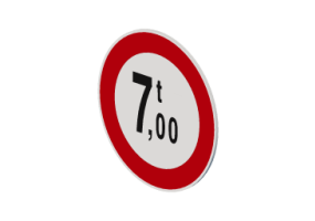 Transit prohibited for vehicles with a mass exceeding 7 tonnes - 68