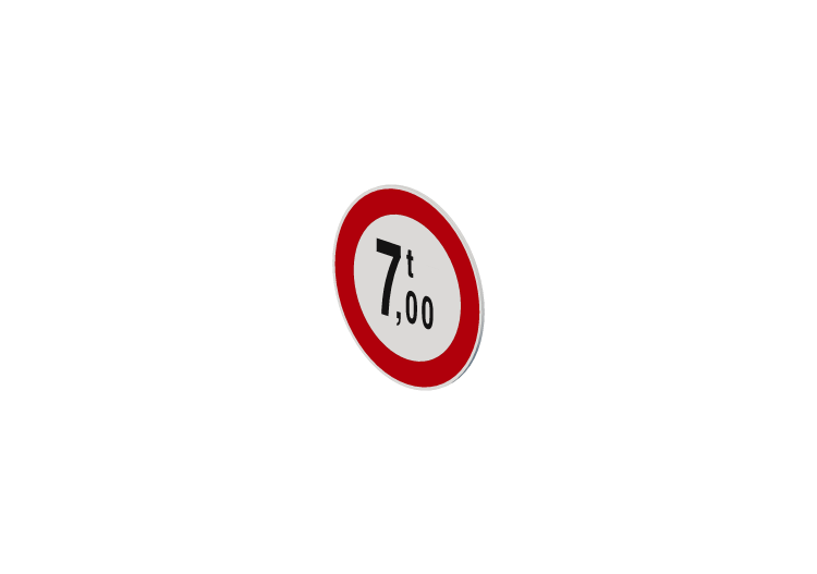 Trânsito proibido aos veículos com massa superior a 7... Trânsito proibido aos veículos com massa superior a 7...