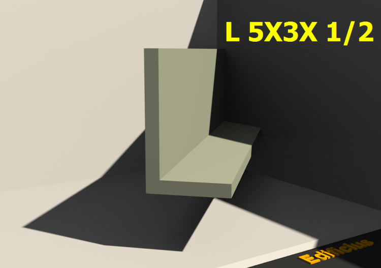 三维剖面 - L 5X3X 1/2 - ACCA software