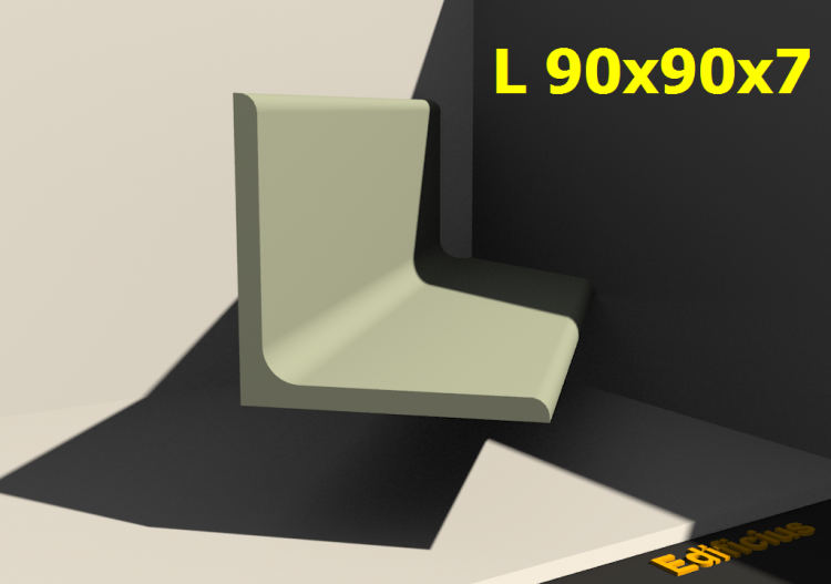 三维剖面 - L 90x90x7 - ACCA software