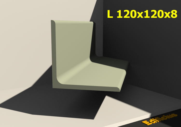 三维剖面 - L 120x120x8 - ACCA software