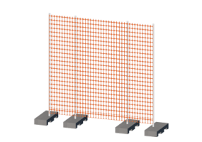 Temporary plastic fence with base