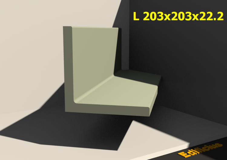 3D Profile - L 203x203x22.2 - ACCA software
