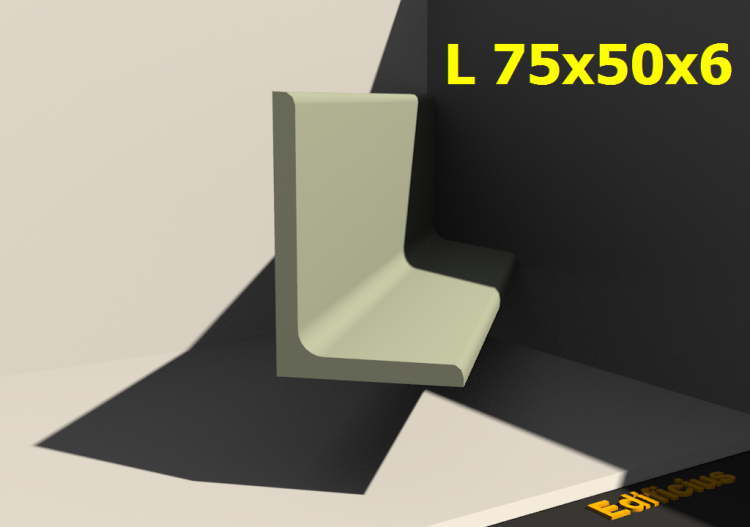 三维剖面 - L 75x50x6 - ACCA software