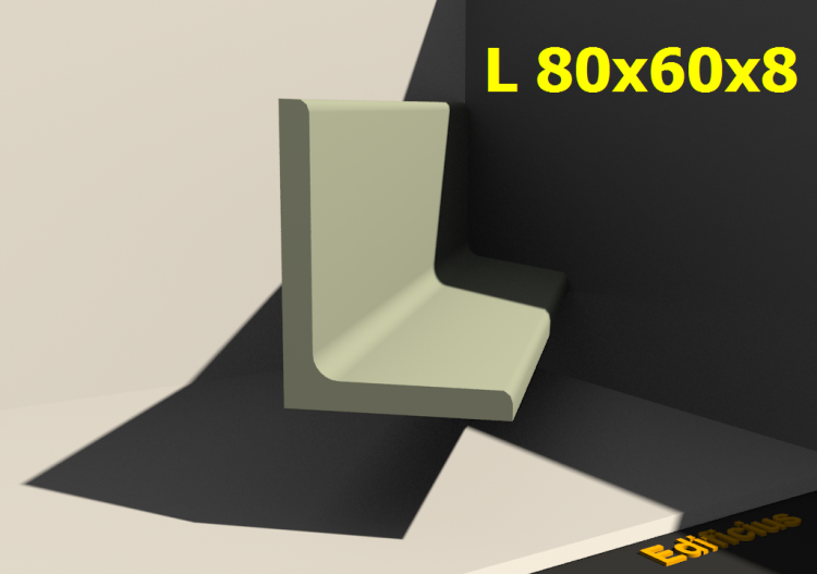 三维剖面 - L 80x60x8 - ACCA software