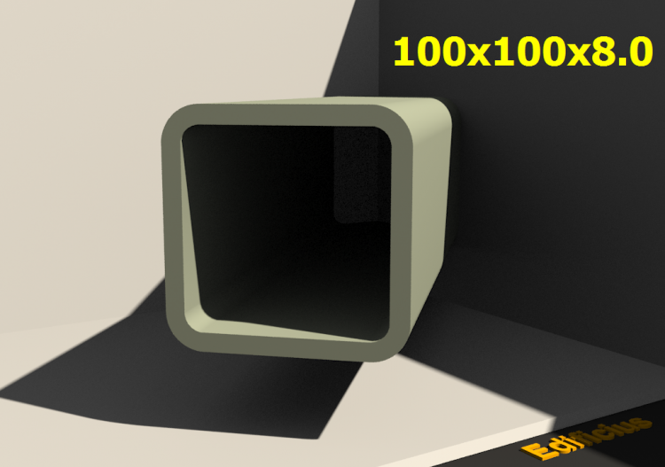 三维剖面 - 100x100x8.0 - ACCA software