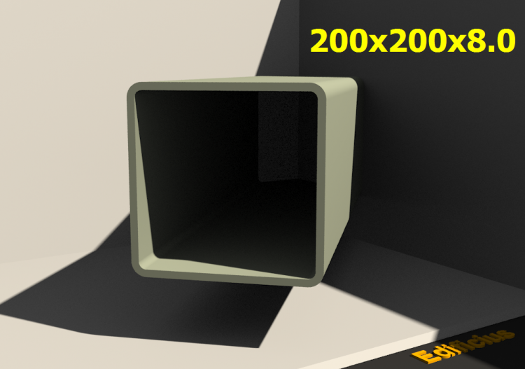 三维剖面 - 200x200x8.0 - ACCA software