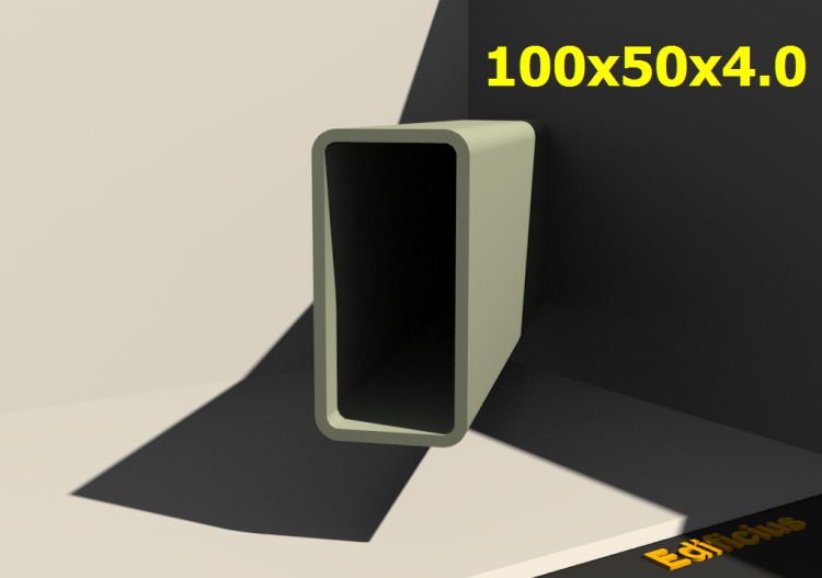 三维剖面 - 100x50x4.0 - ACCA software