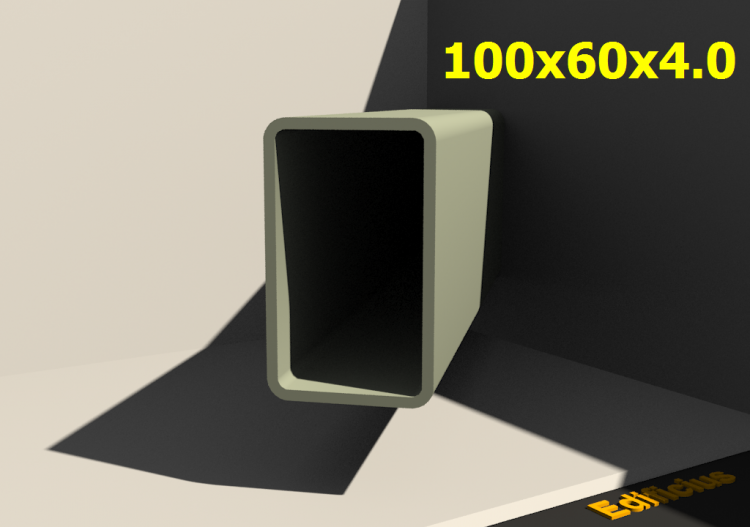三维剖面 - 100x60x4.0 - ACCA software