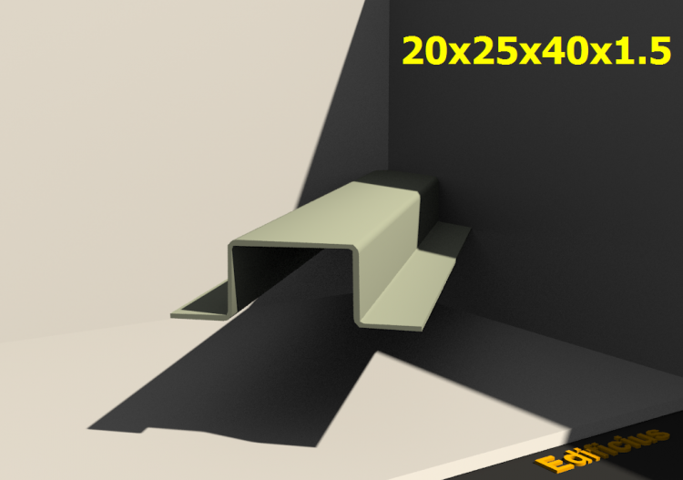 三维剖面 - 20x25x40x1.5 - ACCA software