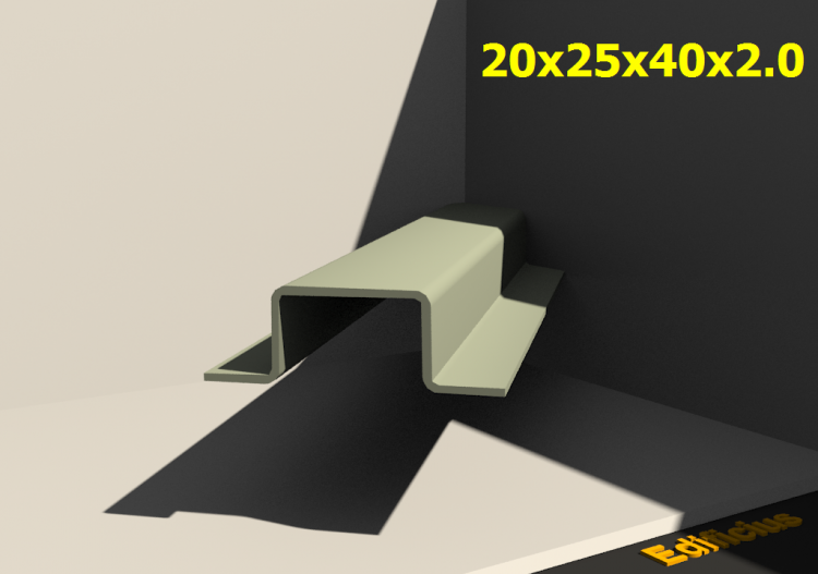 三维剖面 - 20x25x40x2.0 - ACCA software