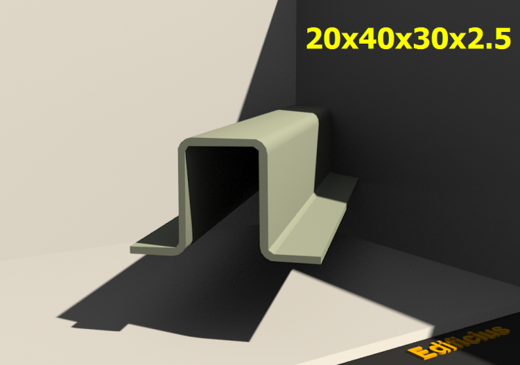 三维剖面 - 20x40x30x2.5 - ACCA software