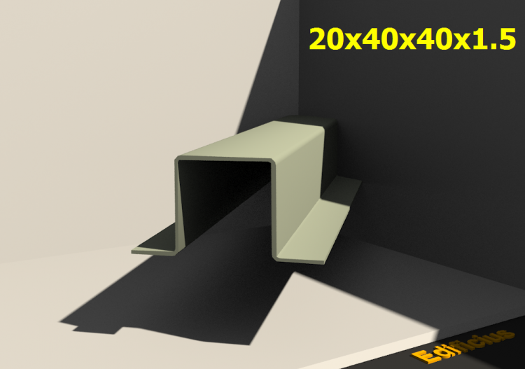 三维剖面 - 20x40x40x1.5 - ACCA software