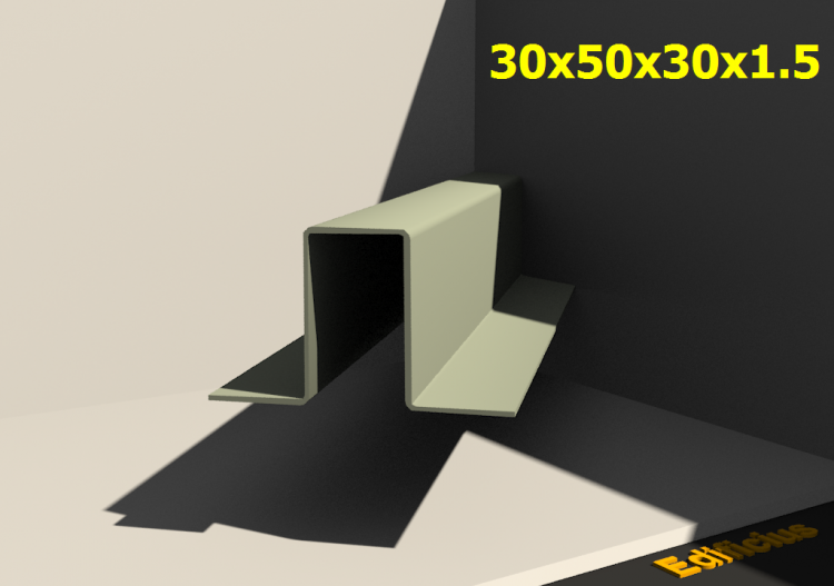 三维剖面 - 30x50x30x1.5 - ACCA software