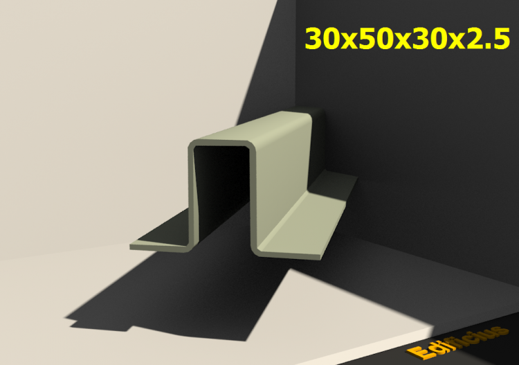 三维剖面 - 30x50x30x2.5 - ACCA software