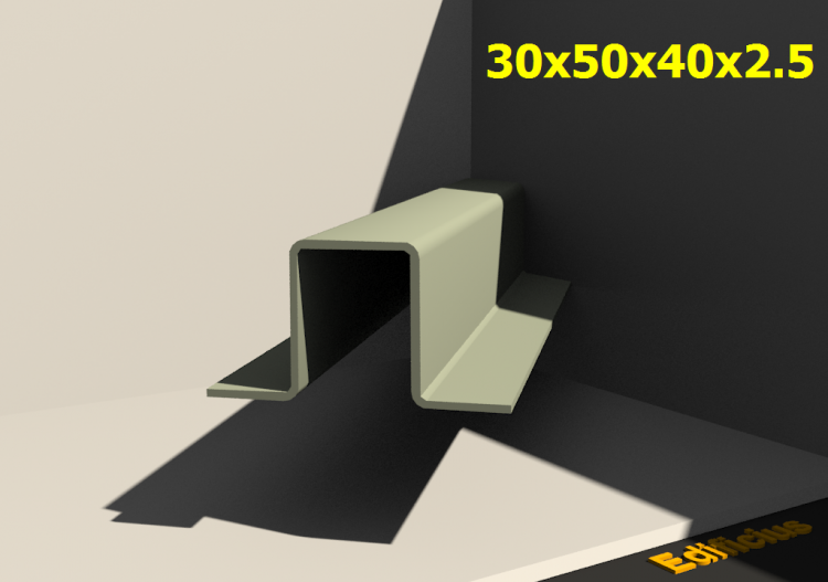 三维剖面 - 30x50x40x2.5 - ACCA software