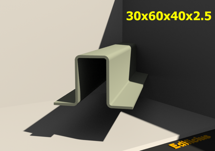 三维剖面 - 30x60x40x2.5 - ACCA software
