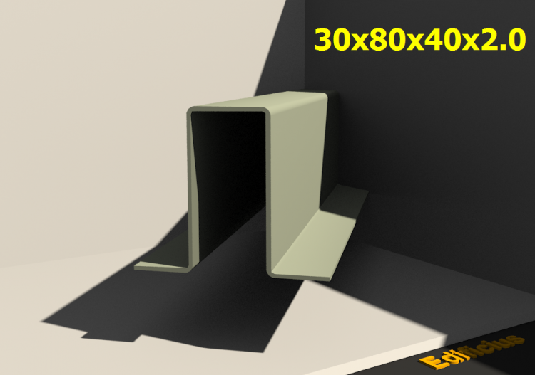 三维剖面 - 30x80x40x2.0 - ACCA software