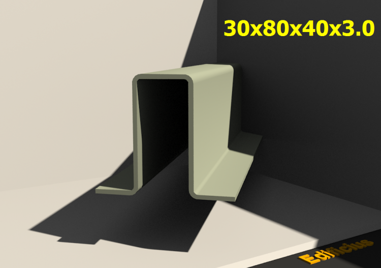 三维剖面 - 30x80x40x3.0 - ACCA software