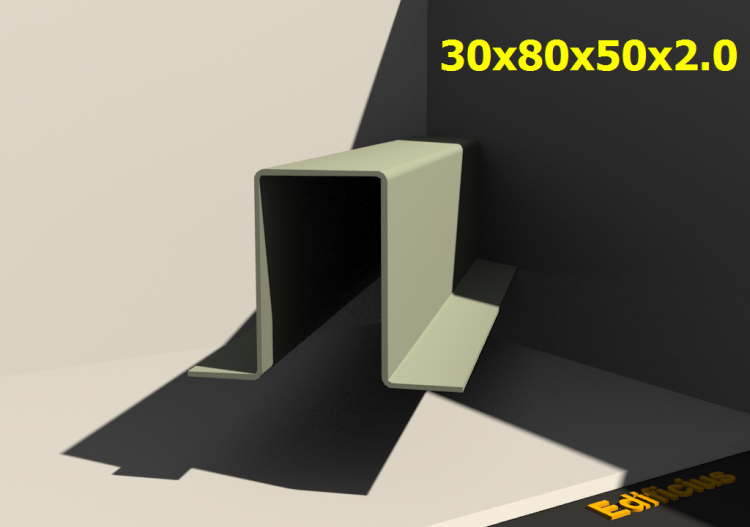 三维剖面 - 30x80x50x2.0 - ACCA software