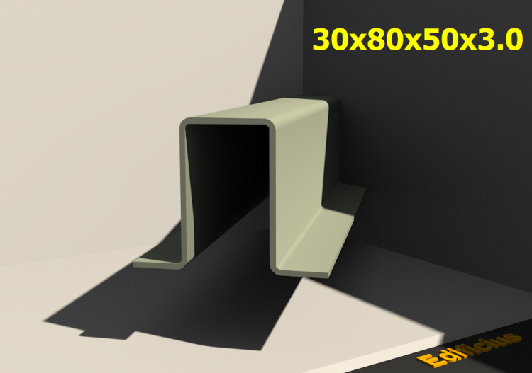 三维剖面 - 30x80x50x3.0 - ACCA software