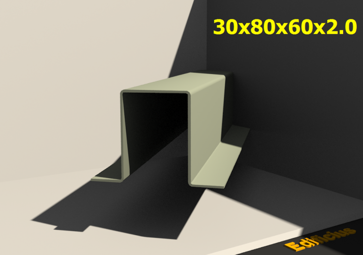 三维剖面 - 30x80x60x2.0 - ACCA software