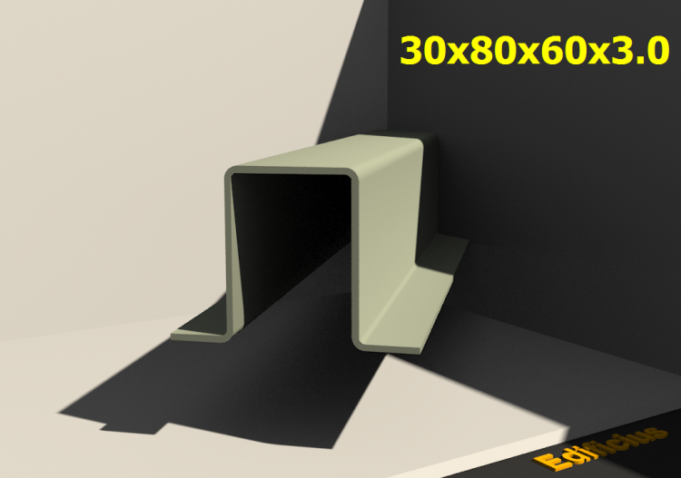三维剖面 - 30x80x60x3.0 - ACCA software
