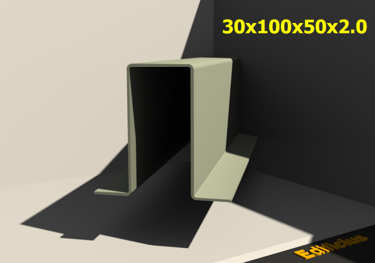 三维剖面 - 30x100x50x2.0 - ACCA software