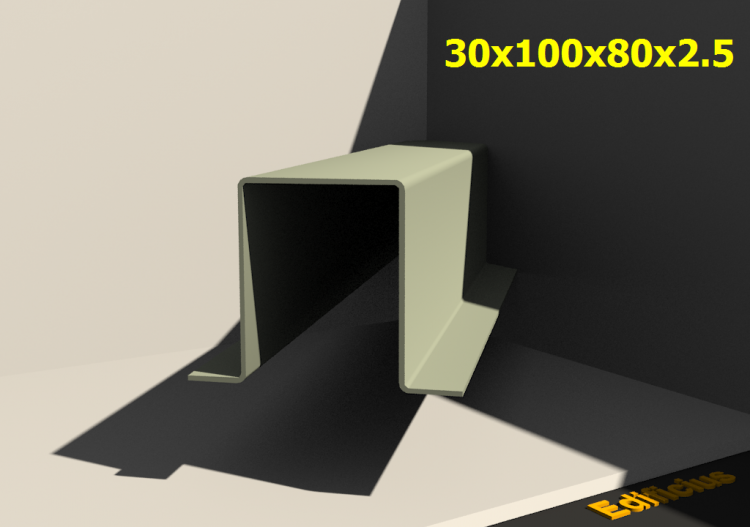 三维剖面 - 30x100x80x2.5 - ACCA software