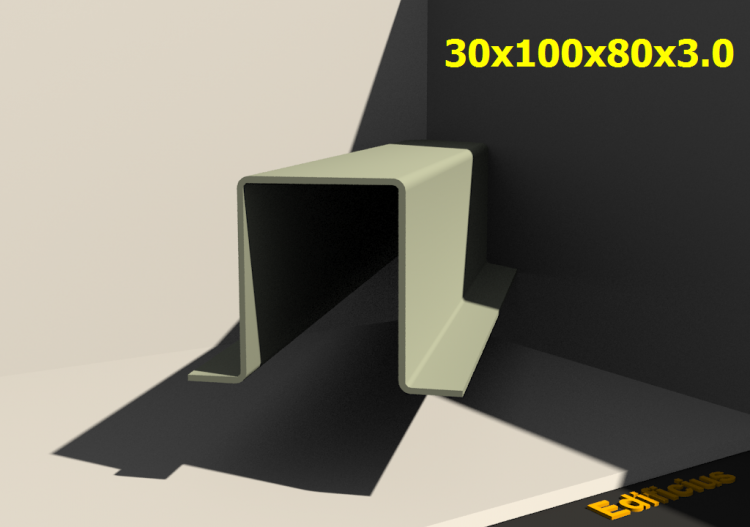 三维剖面 - 30x100x80x3.0 - ACCA software