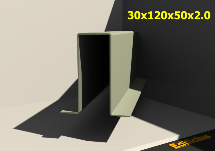 三维剖面 - 30x120x50x2.0 - ACCA software