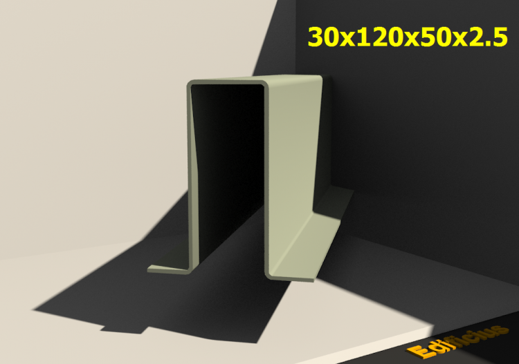 三维剖面 - 30x120x50x2.5 - ACCA software