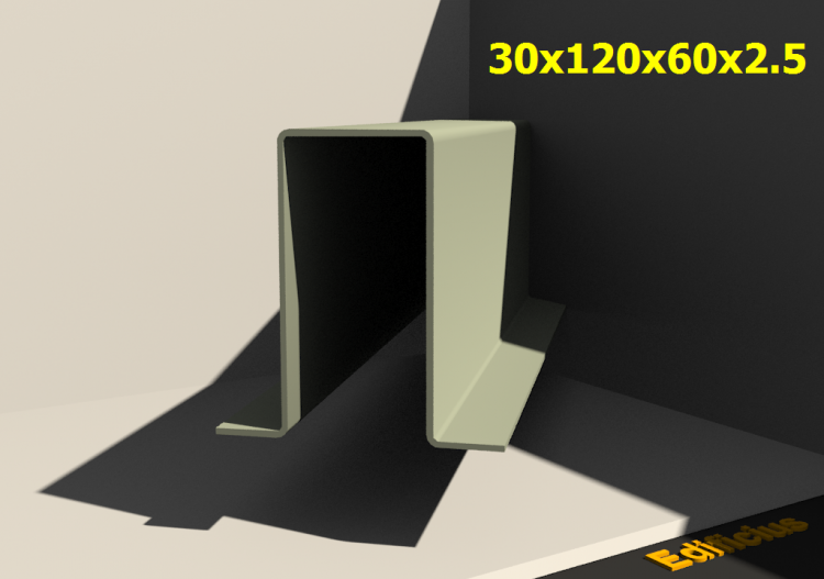 三维剖面 - 30x120x60x2.5 - ACCA software