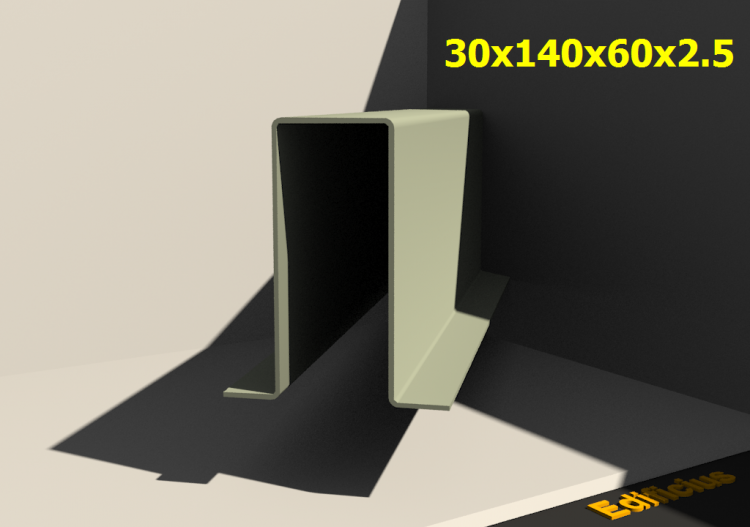 三维剖面 - 30x140x60x2.5 - ACCA software