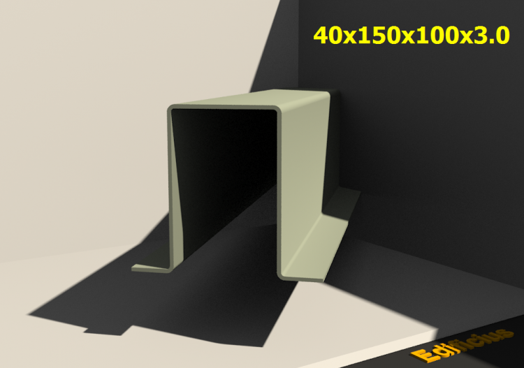 三维剖面 - 40x150x100x3.0 - ACCA software