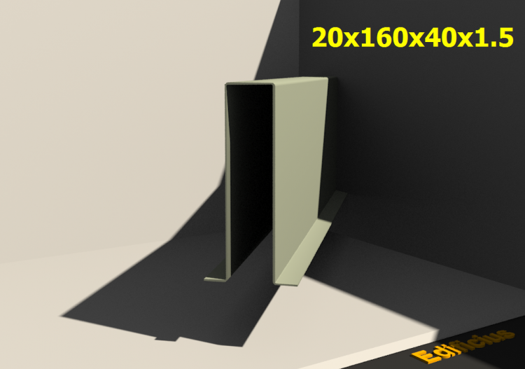 三维剖面 - 20x160x40x1.5 - ACCA software