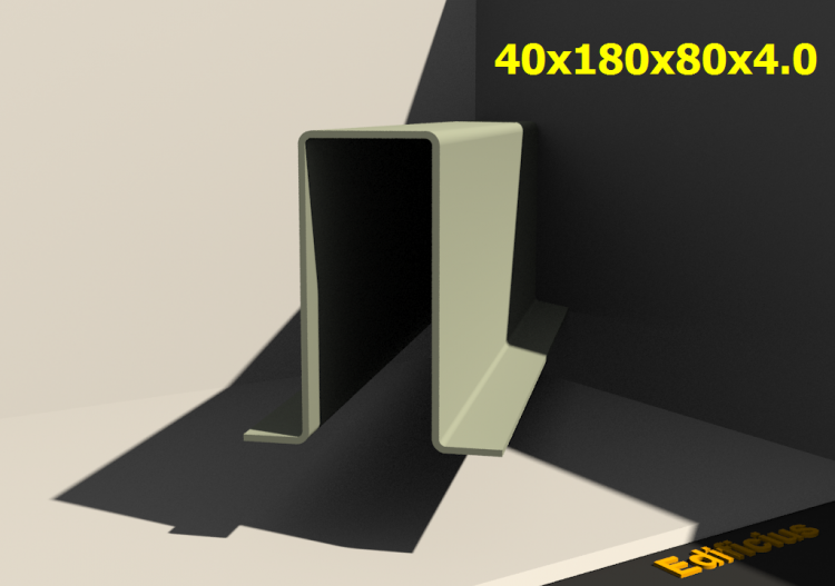 3D Profile - 40x180x80x4.0 - ACCA software