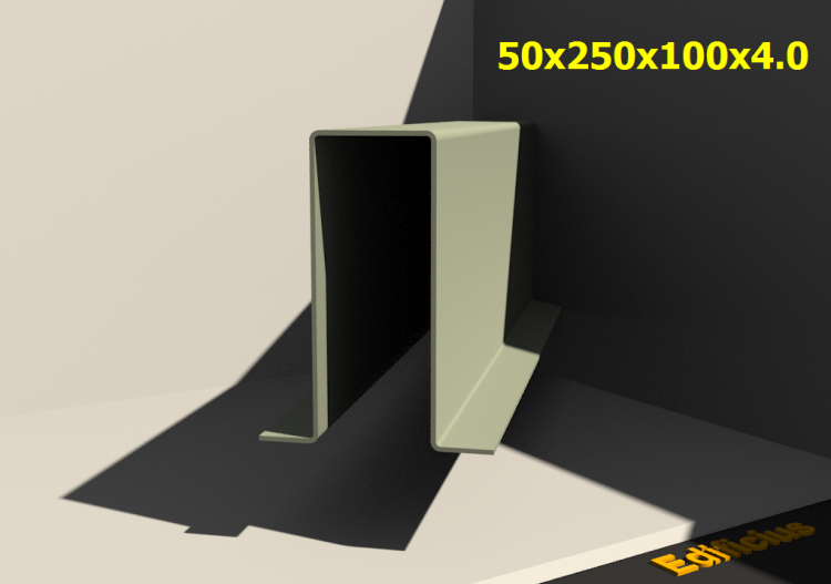 三维剖面 - 50x250x100x4.0 - ACCA software