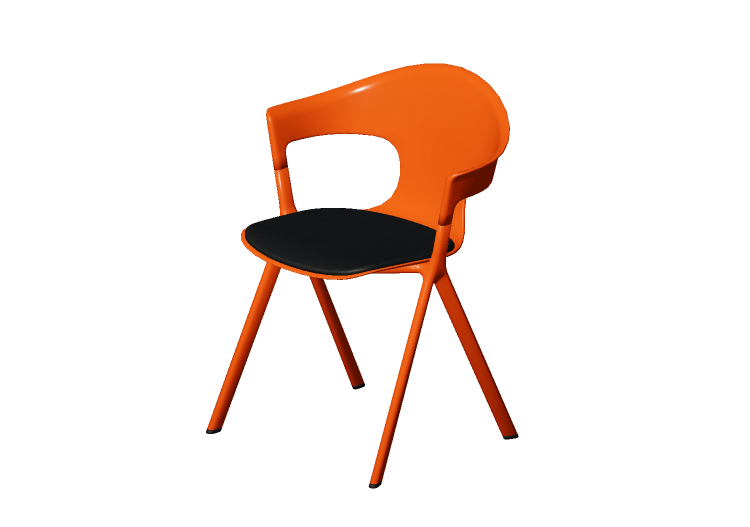 3D Chairs - Armchair with upholstered seat - Allermuir -... 3D Chairs - Armchair with upholstered seat - Allermuir -...